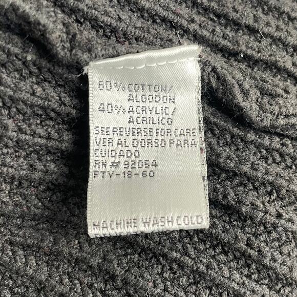 90s Vintage Carolyn Taylor Chunky Full Zip Cardigan Sweater Striped Red Black S - Picture 11 of 16